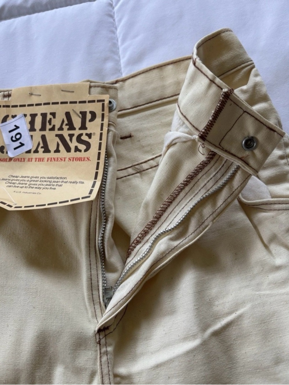 True Vintage 70s Hand Painted Bell Bottom Jeans Rainbow RARE NWT Boho Hippie - Picture 5 of 15